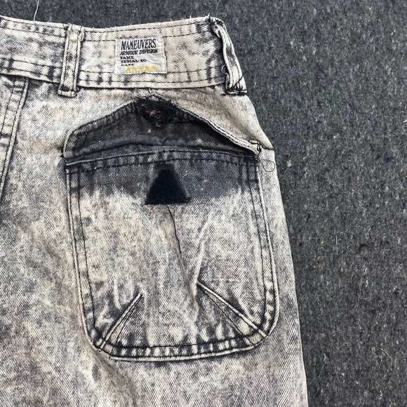 Maneuvers Vintage Grunge Women Size 18 Acid Wash Cargo Utility Pants Distressed - Picture 10 of 15